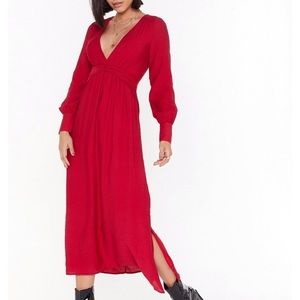 Nasty Gal V Right Back Plunging Miaxi Dress NWT